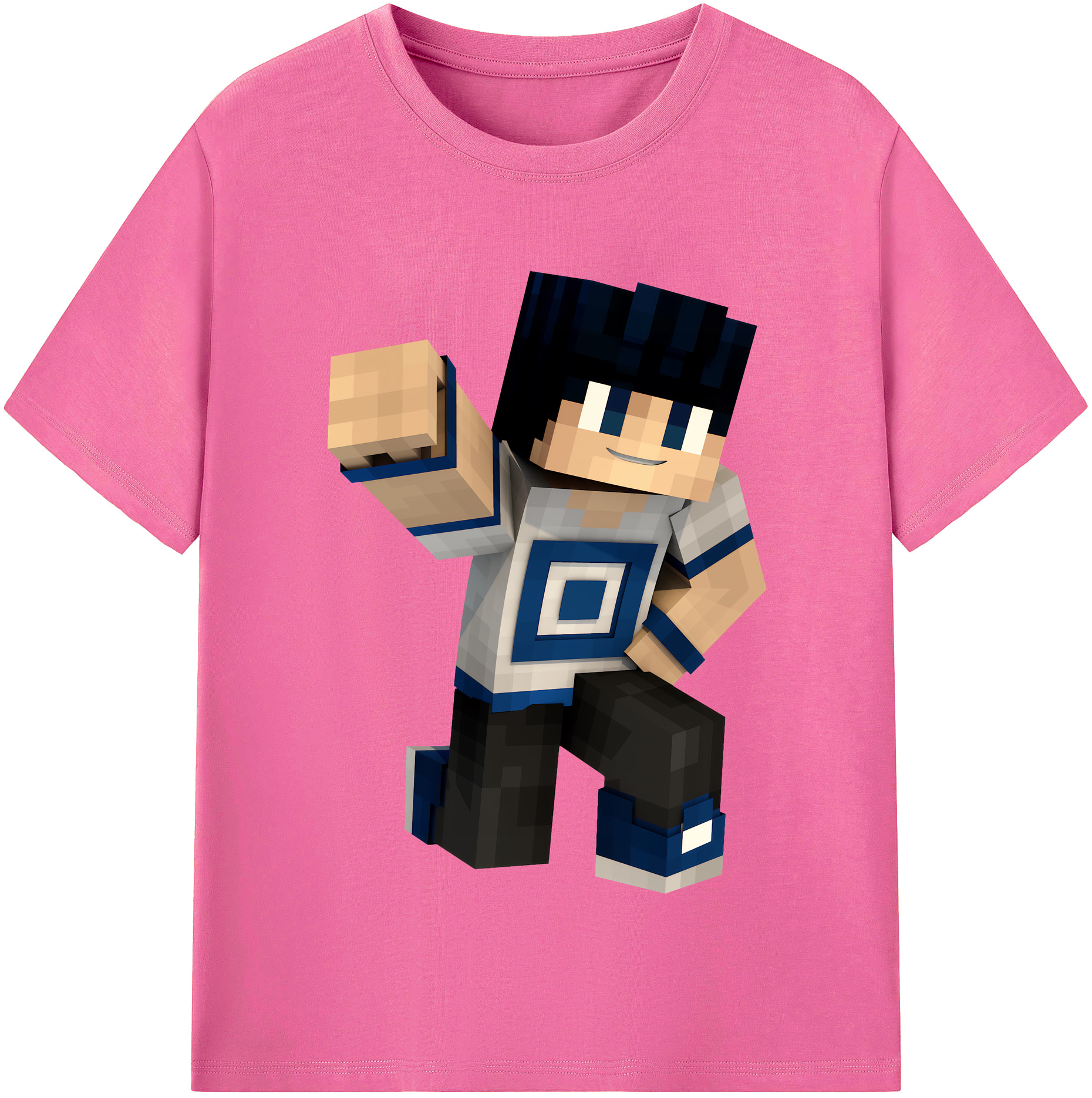 （画像用） マインクラフト ブロックの世界 Minecraft MC Block world レディースカジュアルプリントTシャツ（綿100％）